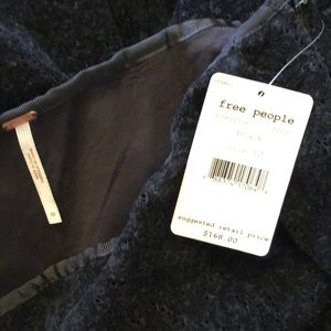 Free People perforated black wide pants Sz. 10 NWT